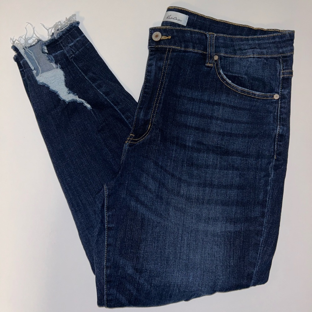 KanCan womens distressed dark wash skinny ankle jean size‎ 2XL